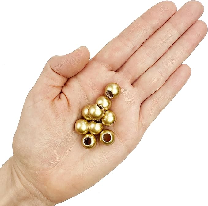300 acrylic large hole beads for crafts 10mm x 12mm acrylic barrel beads with 5.7mm large hole, matte gold