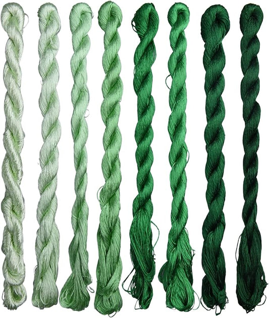 Natural 100% Silk Thread, Handmade Embroidery Thread Silk Floss 8 Colors 110m Each (71)