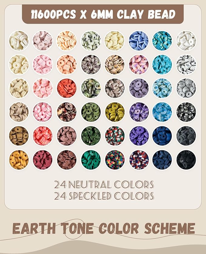 ClaBead 14000 Pcs Clay Beads Bracelet Making Kit for Adults, 3 Boxes 48 Colors Clay Beads for Bracelets Making, Jewelry Making Kits with Letter Beads for Girls 13-15, Friendship Bracelet Kit for Women
