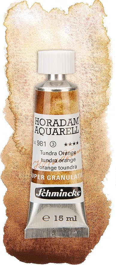 Schmincke - HORADAM® AQUARELL, Super-Granulation Set Tundra, 5 x 15 ml tubes, 74 850 097, wooden box, very strong granulating colors, finest, supergranulating watercolors