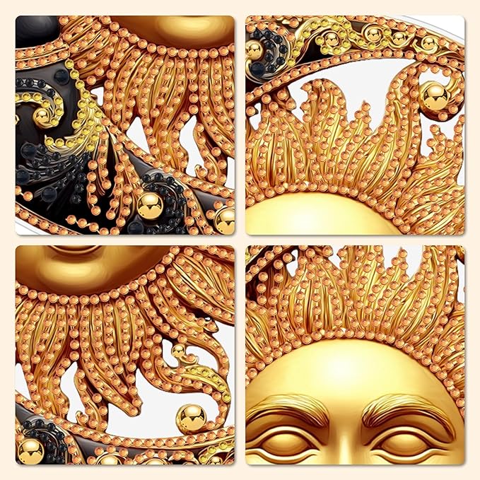 MXJSUA Sun and Moon Diamond Art Hanging Kits for Adults Beginners, Crystal Diamond Suncatchers, Special Shape Diamond Painting Pendant Window Ornament Gifts for Home Garden Door Wall Decor