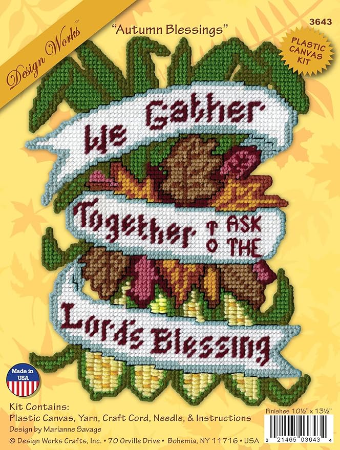 Design Works Crafts Autumn Blessings Plastic Canvas Wall Décor Kit
