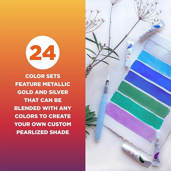 SAKURA Koi Water Color Paint, 5ml Tubes, 24 Colors XMW5L-24SET