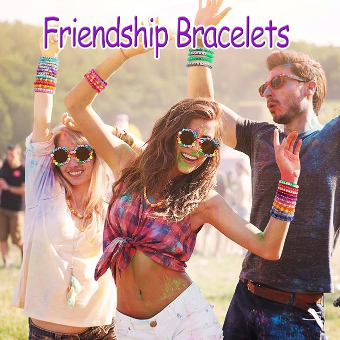 3280 Pcs Pony Beads for Bracelet Making Kit, 72 Colors 4 Boxes Rainbow Kandi Beads, Friendship Kandi Bracelet kit with A-Z Letter Beads for Name Bracelets DIY Jewelry Making Crafts Gift for Adults