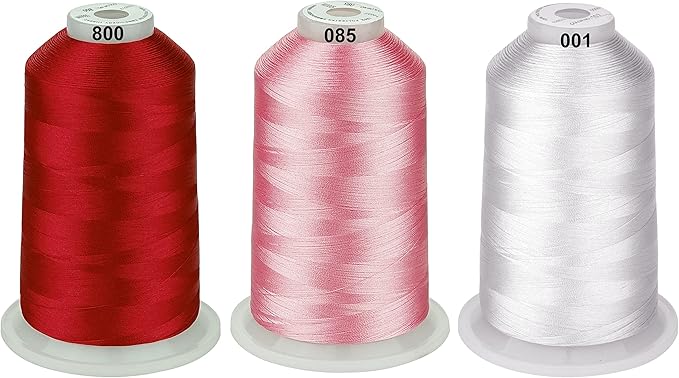 Simthread - 33 Selections - Various Assorted Color Packs of Polyester Embroidery Machine Thread Huge Spool 5500Y for All Sewing Embroidery Machines - Christmas Colors