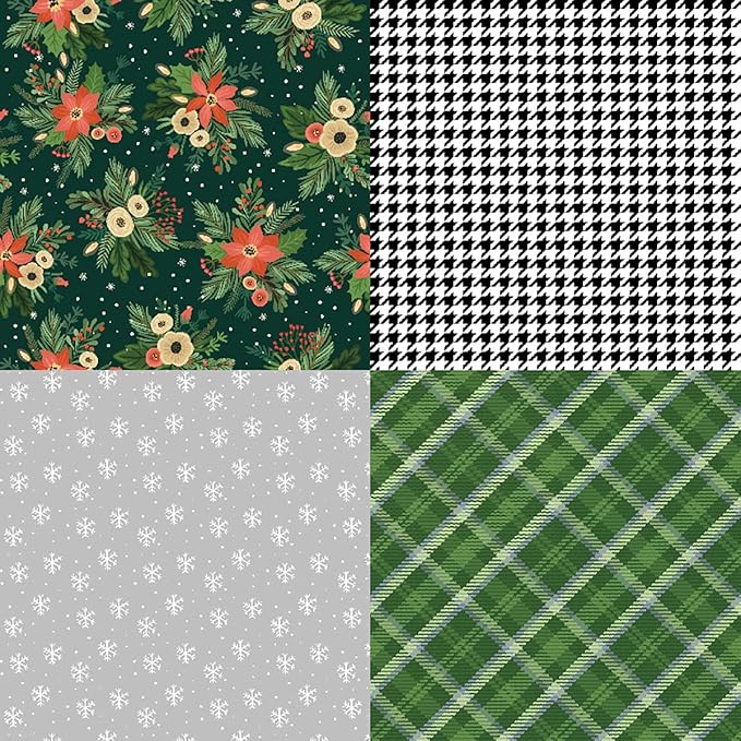YASMEN Scrapbook Paper Pad 6"×6" - 24 Sheets Christmas Scrapbooking Supplies Kit, Single-Sided Patterned Cardstock Pads for Card Making, Designer Planner Journals, Background Borders, Greeting Cards