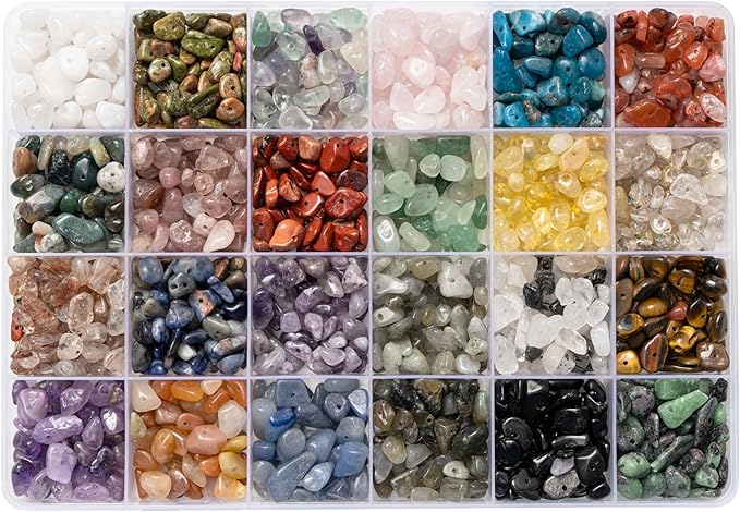 MineCrystals Jewelry Making Kit DIY Natural Crystal Chip Stones Beads Tools kit Jewelry Wires Findings Supplies Instruction Guide Gift Box for Adult Teens Craft Bracelet Earring Necklace