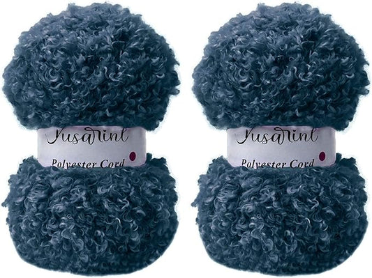 (32 Colors Available) Yusarinl 2 Skeins Teddy Bear Yarn,Fuzzy Yarn for Crochet Polyester Plush Fur for Crafts Fluffy Fuzzy for Knitting(6.7 oz, 80 yds)-Misty Blue