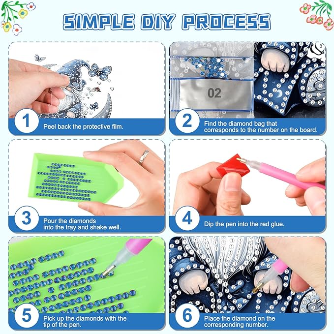KEYIFA Diamond Painting Kit, DIY Gnome Diamond Art Hanging for Adults Beginner, Moon Gem Arts Pendant Special Shaped Rhinestone Window Ornaments Wall Door Garden Decoration Gift, Double Sided