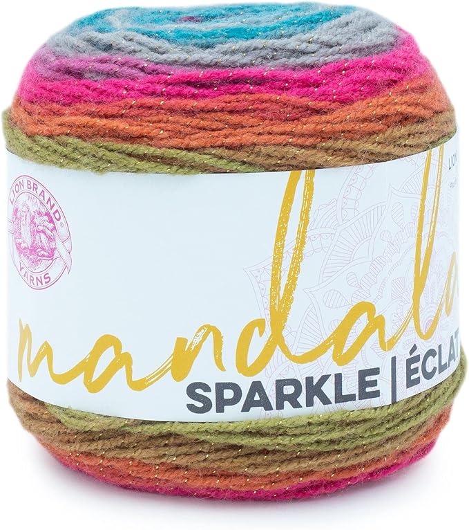 Lion Brand Yarn Mandala Sparkle Yarn, Astrid, 1 Skein