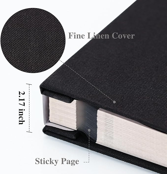 Vienrose Photo Album Self Adhesive 13x12.6 for 600 Photos Linen Scrapbook 120 Pages