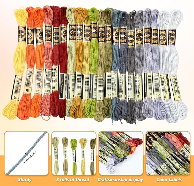 20 Skeins 174 Yards Embroidery Floss Thread, Variegated Floss 6 Strands Gradient Friendship Bracelet String Cross Stitch Threads for Jewelry Making Bracelet Stitching Craft Supply