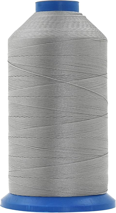 Mandala Crafts Size 277 840D T270 Bonded Nylon Thread - Gray 800 YDs Tex 270 Heavy Duty Sewing Threads for Leather, Jeans, Weaving, Outdoor Marine Upholstery