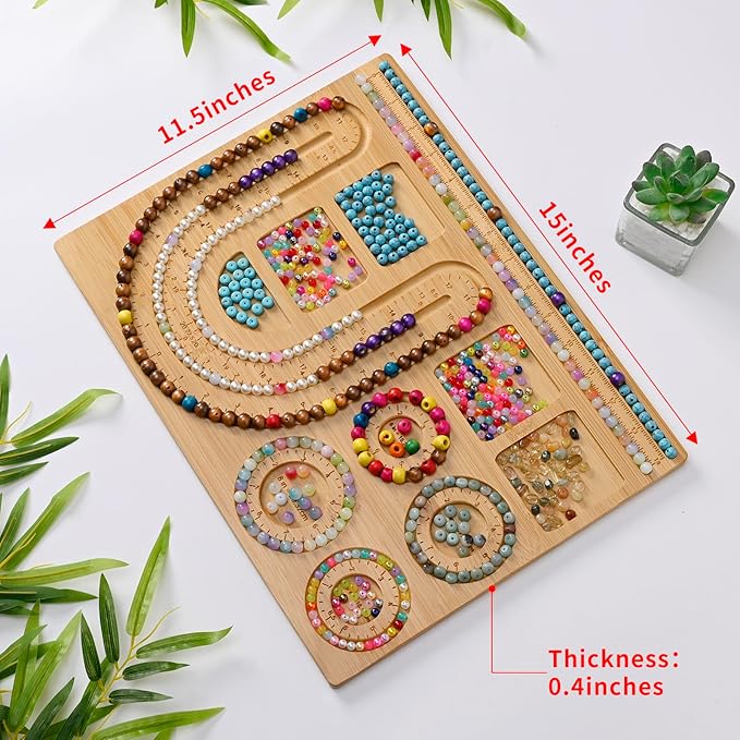 NOAVAOL Bead Boards for Jewelry Making, Combi Bamboo Beading Board for Jewelry Bracelet Making, Beading Trays Jewelry Design Mats for Necklace, Bracelet, DIY Design