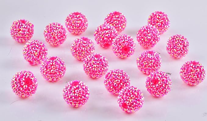 20mm Rhinestone Beads for Pens 20pcs Beaded Pens Beads Bling Glitter Suger Bugglegum Beads Large Balls Crystal Pen Beads for DIY Pens Keychain Making Suppliers Bulk