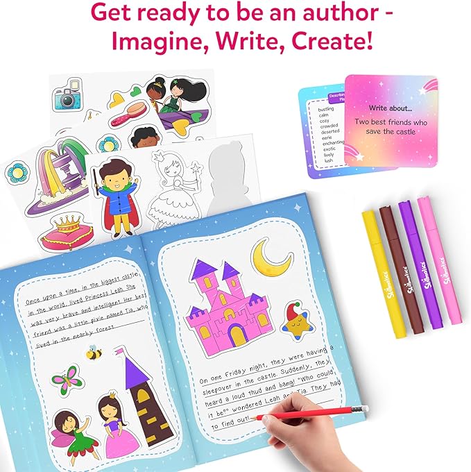 Skillmatics Storybook Art Kit - Create Fairytale Stories, DIY Craft & Writing Kit with 300+ Stickers, Scrapbooking & Journal Activity, Easter Gifts for Kids Ages 5, 6, 7, 8, 9, 10