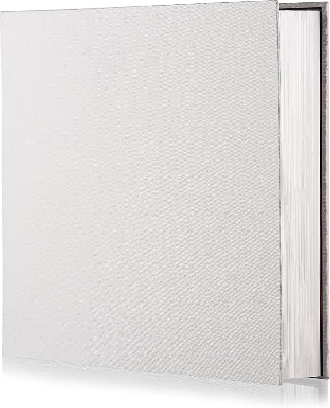 White Photo Album Self Adhesive Scrapbook Album for 4×6 Photos/Pictures DIY Linen Cover Album 15 Sheets/30 Blank Pages for Family Wedding, Birthday, Christmas, Anniversary