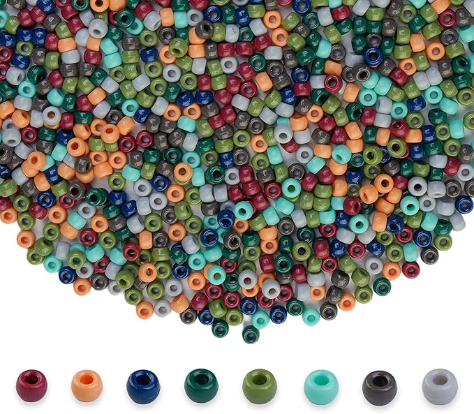 1000pcs Pony Beads, 15 Color Kandi Beads for Bracelets Making Kit, Hair Braids Crafts Jewelry Making Crafts Friendship Necklace Earrings DIY (Earth Color)