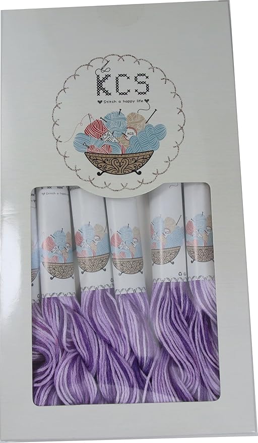 KCS Big skeins of 25 Meters Size 25 Color Variegated Cross Stitch Stranded Threads,6 skeins,52