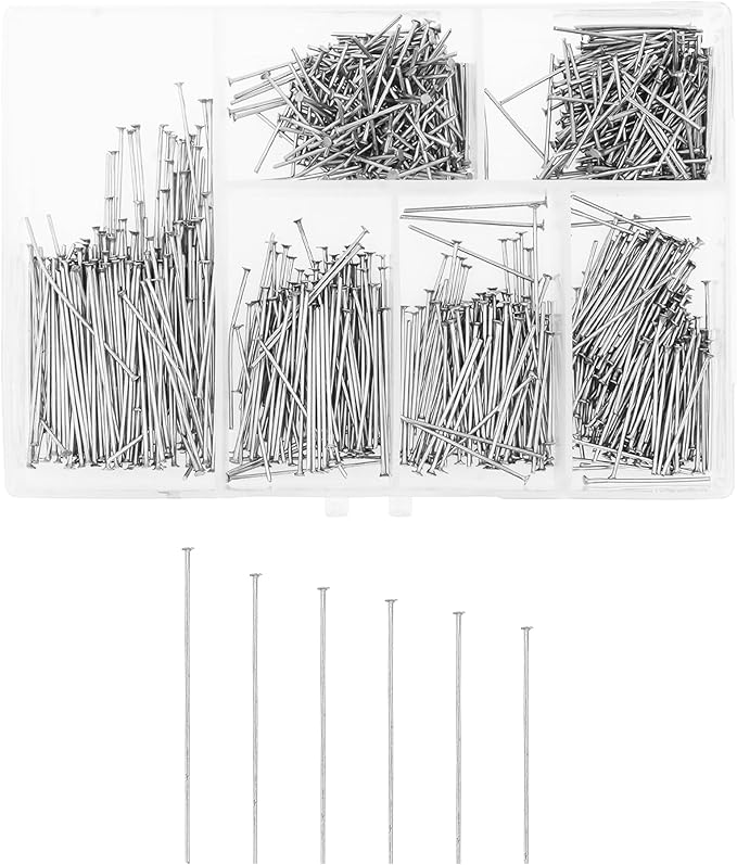 Mandala Crafts Stainless Steel Flat Head Pins for Jewelry Making Earring Making Supplies - Jewelry Findings for Making Earring DIY Bracelets Rosary Charms