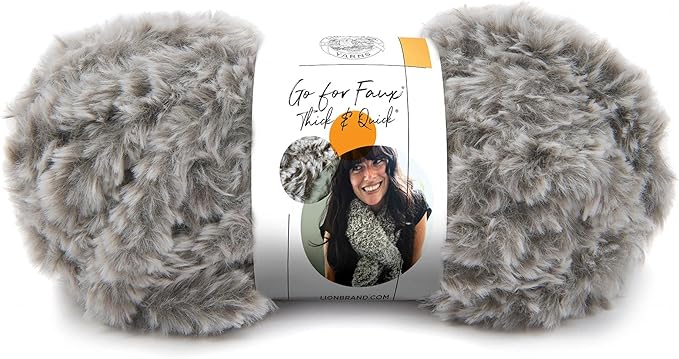 Lion Brand Yarn (1 Skein) Go for Faux Thick & Quick Bulky Yarn, Husky