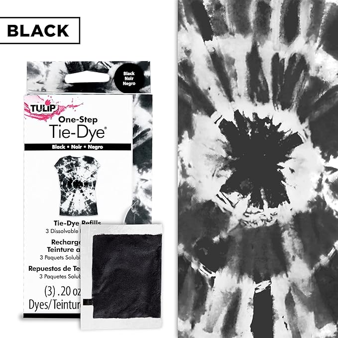 Tulip One-Step Tie-Dye Kit Dye Refill Packs, Black