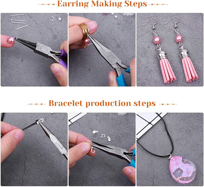 PAXCOO Jewelry Making Supplies Kit, Jewelry Making Kit with Jewelry Making Tools, Jewelry Wires and Jewelry Findings for Jewelry Making, Repair and Beading