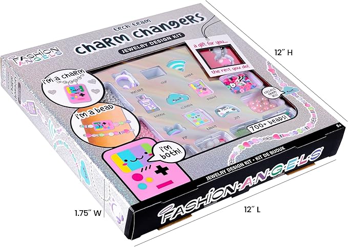 Fashion Angels Charm Changers Jewelry Design Kit, Includes Charms & Over 700 Beads, Custom Jewelry & Fun Craft Activity for Kids