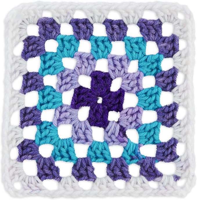 Red Heart All in One Granny Square Soft White - Amethyst Yarn - 3 Pack of 250g/8.8oz - 100% Acrylic - #4 Worsted (Medium) - 381m/417Yards - for Knitting, Crochet and Amigurumi