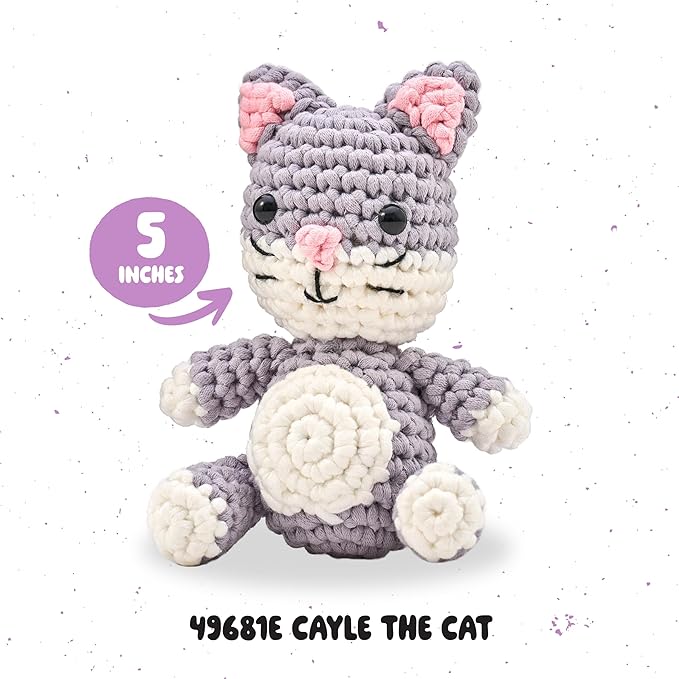Bucilla Complete Crochet Kit, Caylee The Cat, 5"