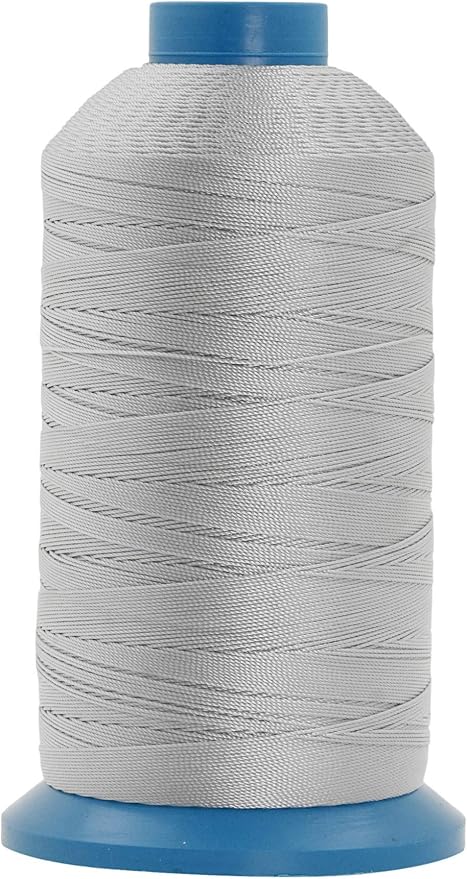 Mandala Crafts Size 138 420D T135 Bonded Nylon Thread - Gray 1250 YDs Tex 135 Heavy Duty Sewing Threads for Leather, Jeans, Weaving, Outdoor Marine Upholstery
