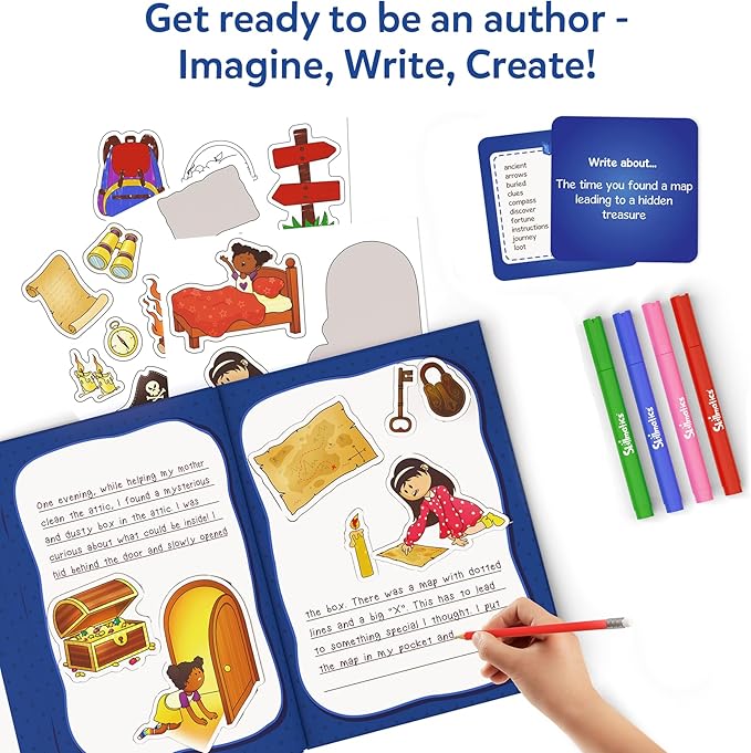 Skillmatics Storybook Art Kit - Create Adventure Stories, DIY Craft & Writing Kit with 300+ Stickers, Scrapbooking & Journal Activity, Easter Gifts for Kids Ages 5, 6, 7, 8, 9, 10