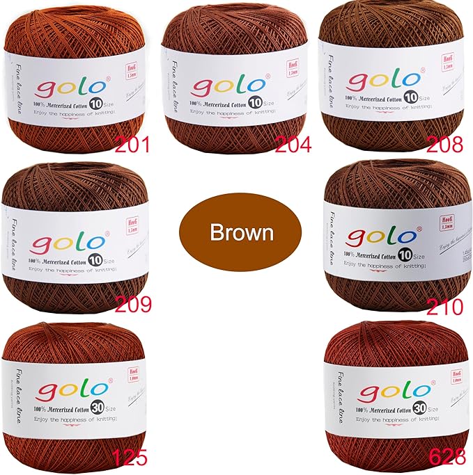 golo Crochet Thread Crochet Yarn for Crocheting Cotton Yarn for Hand Knitting 208