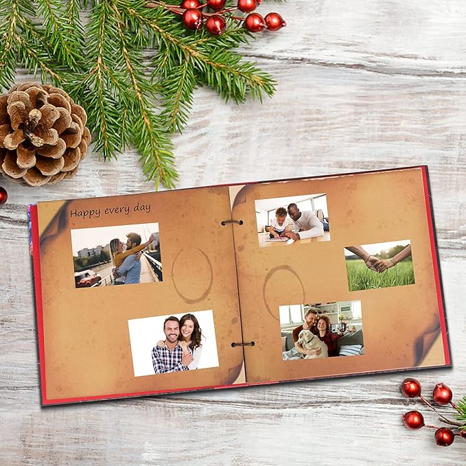 Our Adventure Book 12x12 Inch,Scrapbook Album Large Handmade Travel Scrapbook 60 Pages DIY Album for Anniversary,Wedding,Travelling,Writing,Baby,Friends,Family,Couple Gifts (Our Adventure Book)