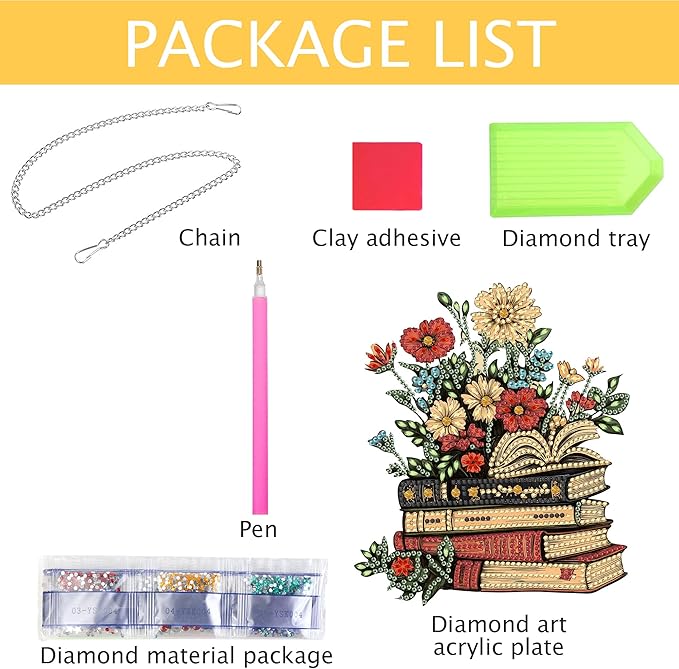 Kaliosy Sun Catcher Books Window Hanging - Outdoor Porch Decor, Flowers-Themed Diamond Art Ornament, Acrylic Board Diamond Painting for Wall Home Garden, Front Door Sign, Indoor Decor 8x8 inch