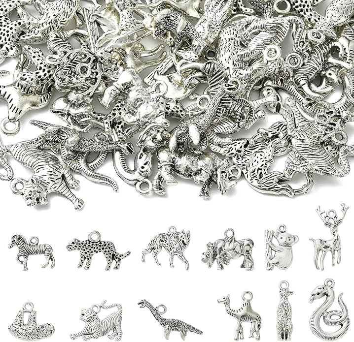 Antique Silver Cross Drink Insect Animal Theme Charms for DIY Jewelry Bracelet Necklace Earring Keychain Decor