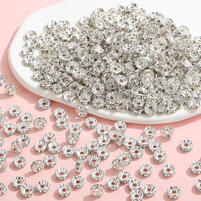 ZSFLZS 500pcs 6mm Rondelle Spacer Beads for Bracelets Making, Heishi Polymer Flat Disc Spacer Bead for Jewelry Making, Spacer Beads for Bracelets Clay Beads for Jewelry Making,