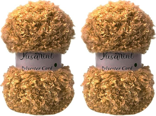 (32 Colors Available) Yusarinl 2 Skeins Teddy Bear Yarn,Fuzzy Yarn for Crochet Polyester Plush Fur for Crafts Fluffy Fuzzy for Knitting(6.7 oz, 80 yds)-Orang Yellow