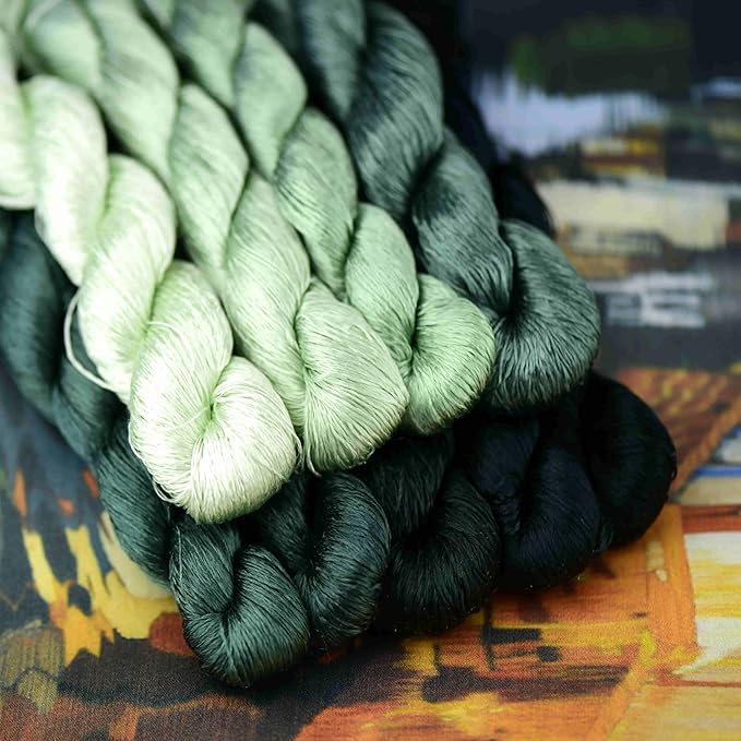 Natural 100% Silk Thread, Handmade Embroidery Thread Silk Floss 9 Colors 110m Each (43)