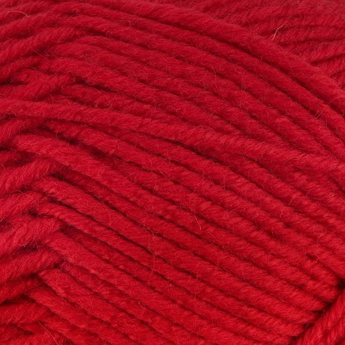 JubileeYarn Chunky Melody Yarn - 100g/Skein Bulky Wool Blend - Ruby Red - 4 Skeins
