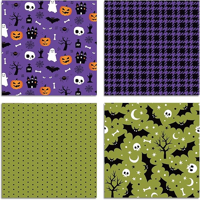 YASMEN Scrapbook Paper Pad - 6"×6” - 24 Sheets Halloween Scrapbooking Supplies Kit - 160gsm Single-Sided Pattern, Designer Planner, Junk Journal Craft Paper, Card Making Supplies