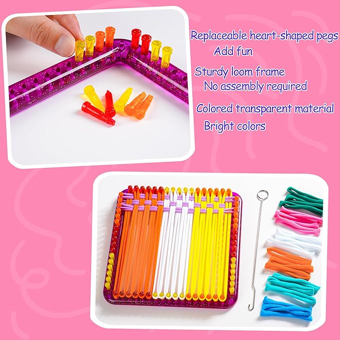 CCTVRTV Weaving Loom Kit Toys for Kids and Adults, Potholder Loops DIY Arts and Crafts for Boys and Girls Ages 5 6 7 8-12 13, Easy Potholder Loom Knitting Kits Gifts for Beginners, 252 Craft Loops