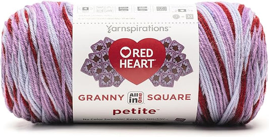 Red Heart All in One Granny Square Petite Primo Yarn - 3 Pack of 250g/8.8oz - 100% Acrylic - #4 Worsted (Medium) - 440 Yards - Knitting/Crochet