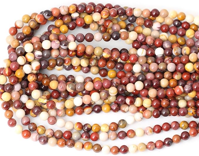 cheavian 60pcs 6mm natural moonkaite jasper gemstone round loose beads for jewelry making diy handmade 1 strand 15"