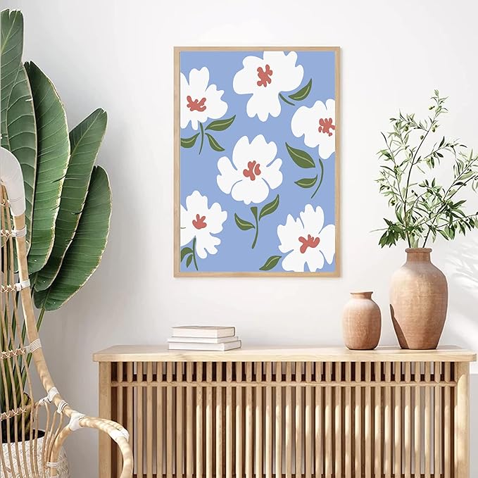 cupmod Flower Paint by Numbers for Adults Kids Beginners,Easy Acrylic Paint by Number Kits on Canvas Without Frame,Oil Painting Kits Present for Home Wall Decor 9.8x13.7inch
