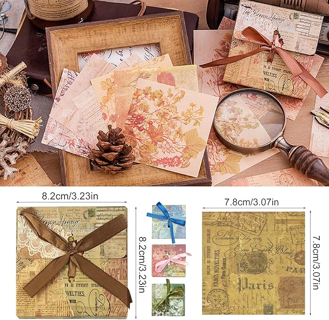 400 PCS Vintage Scrapbook Paper DIY Journaling Supplies Decorative Paper Aesthetic Stationery Scrapbooking Paper or Journals Junk Journal Planners Picture Frames Album Crafts