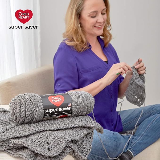 Red Heart Super Saver Jumbo Polo Stripe Yarn - 2 Pack of 283g/14oz - Acrylic - 4 Medium (Worsted) - 482 Yards - Knitting/Crochet