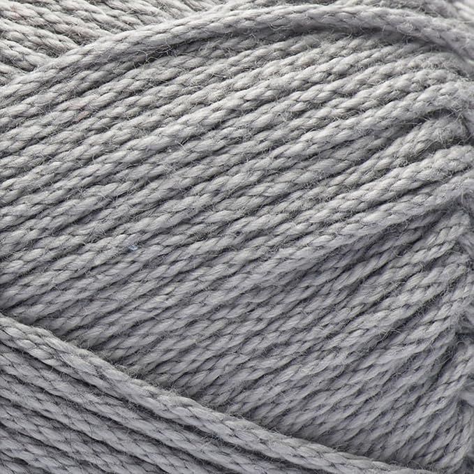 Caron All Day Cotton Yarn - 100g/3.5oz - 100% Mercerized Cotton - 173 Yards Bundle with Bella's Crafts Stitch Markers (Cloud Gray)