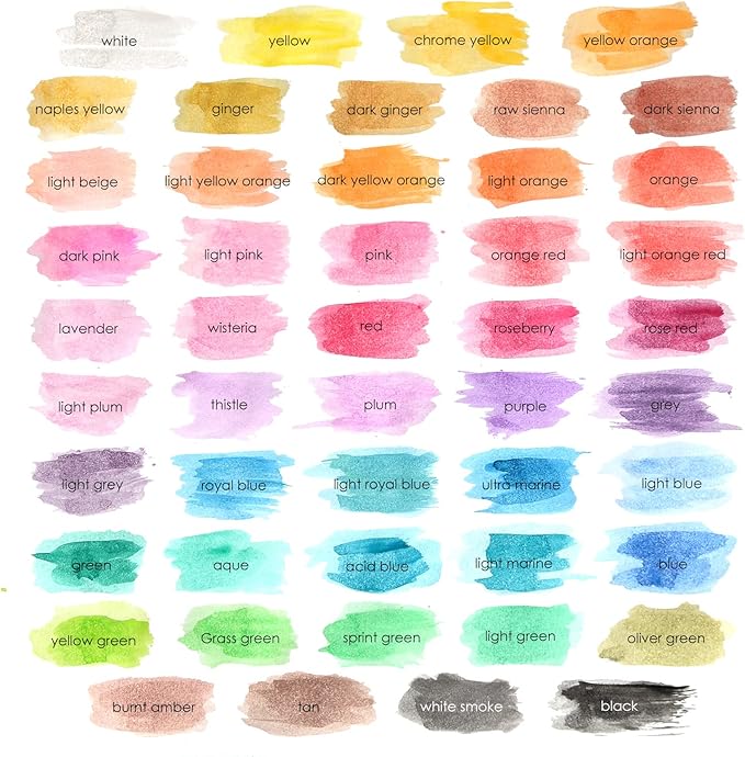 Watercolor Paint Set, 48 Colors of Premium Quality, Washable, Water color with Mixing Palette and 3 Paint Brushes for Adults, Kids, Beginners & Artists