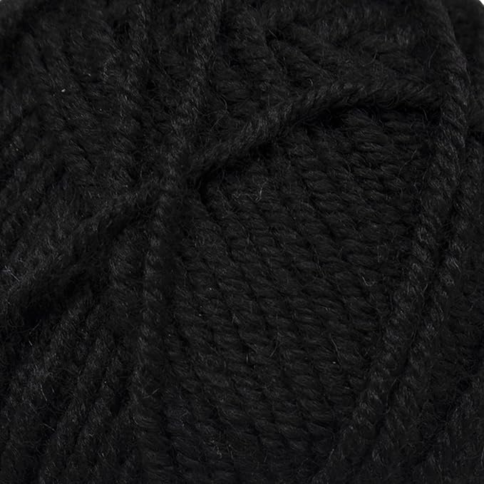 Estako Star-Worsted Yarn - 75% Acrylic 25% Wool - Soft Medium Weight #4-100g (3.52oz) - 170m (186yds) - Crochet & Knitting Yarn (40978 -Black)